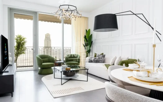 high floor with canal view  cozy furnished apartment